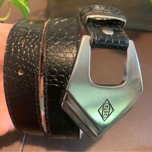 Women's Vintage S.O.T.A. Black art deco Belt Size small 11/12